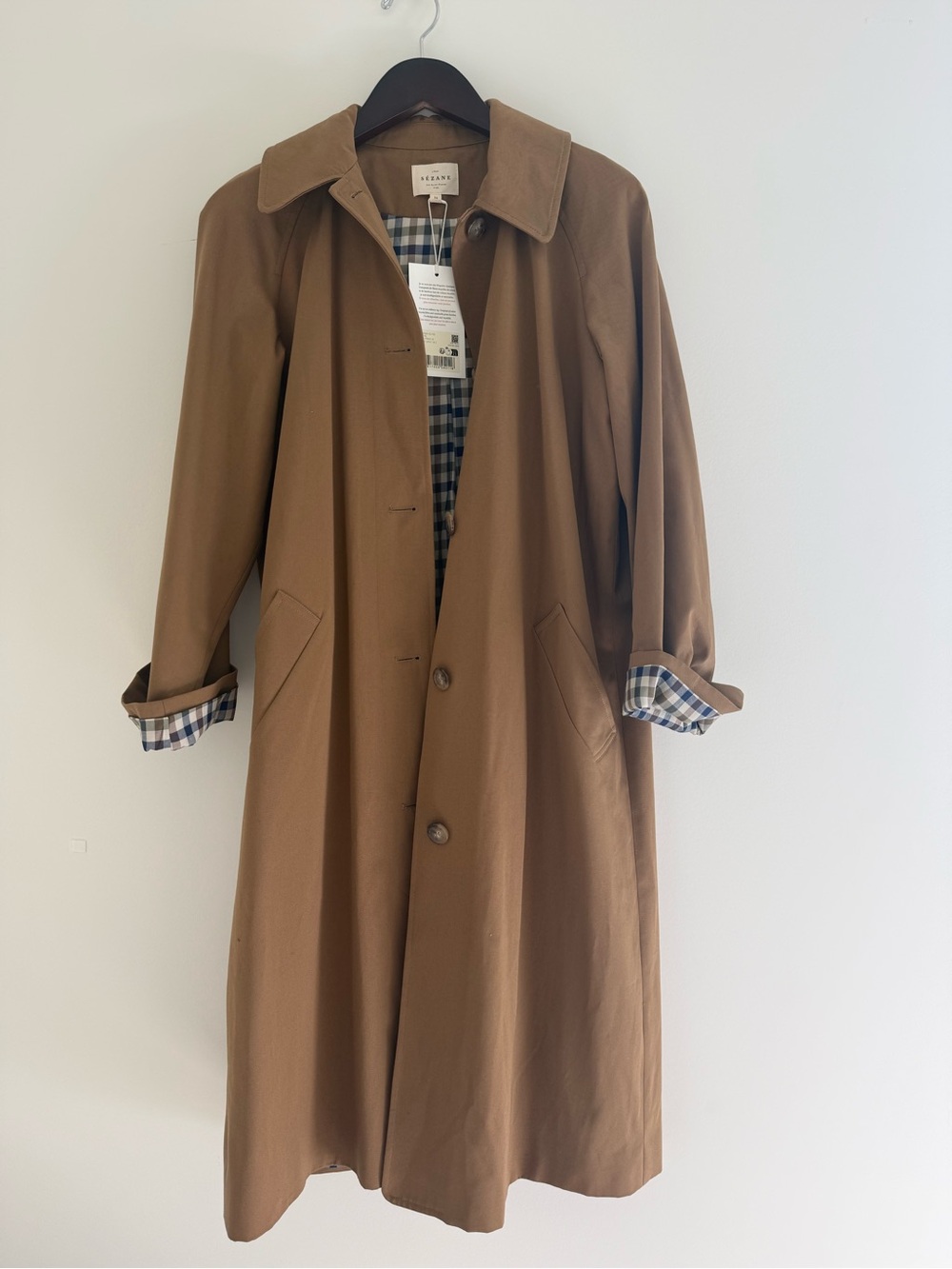 NWT Sézane Clyde Trench Coat in Camel - size 2 - Picture 1 of 4